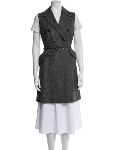 Pre-owned Dior Virgin Wool Coat In Gray