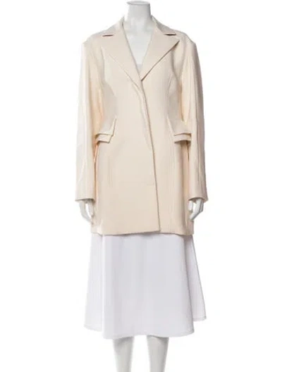 Pre-owned Dior Virgin Wool Coat In Neutral