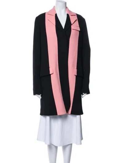 Pre-owned Dior Virgin Wool Colorblock Pattern Coat In Black