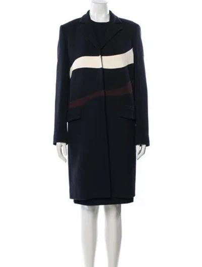 Pre-owned Dior Virgin Wool Colorblock Pattern Dress Set In Blue