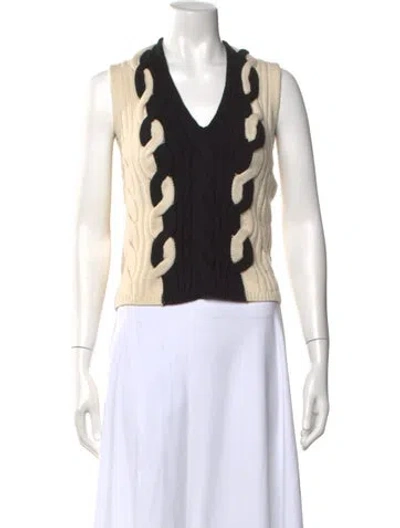 Pre-owned Dior Virgin Wool Colorblock Pattern Sweater In Black