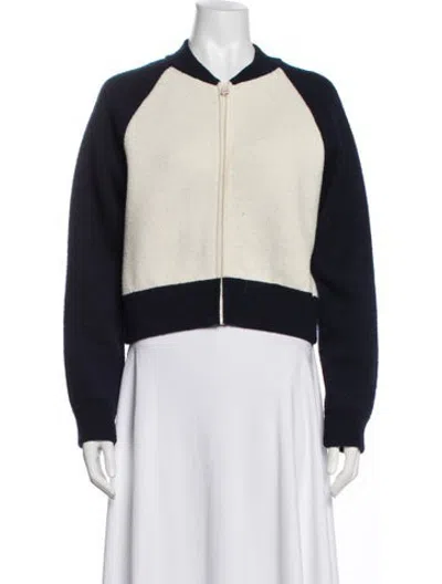 Pre-owned Dior Virgin Wool Colorblock Pattern Sweatshirt In Blue