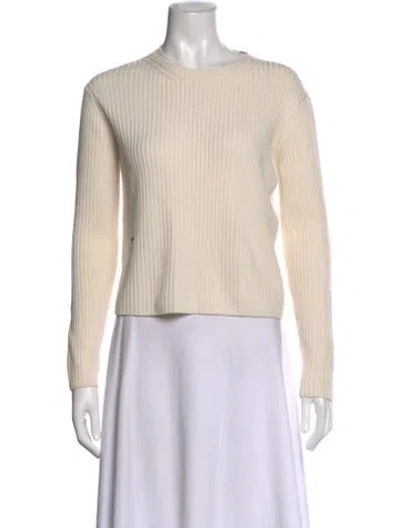 Pre-owned Dior Virgin Wool Crew Neck Sweater In Neutral