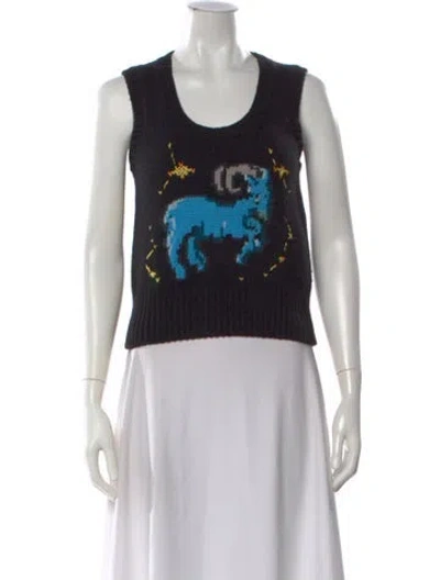 Pre-owned Dior Virgin Wool Graphic Print Sweater In Multi
