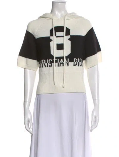 Pre-owned Dior Virgin Wool Graphic Print Sweater In Neutral