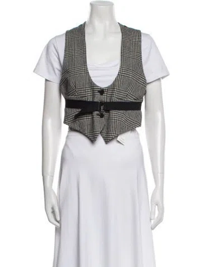 Pre-owned Dior Virgin Wool Houndstooth Print Vest In Multi
