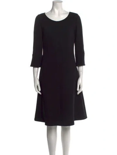 Pre-owned Dior Virgin Wool Knee-length Dress In Black