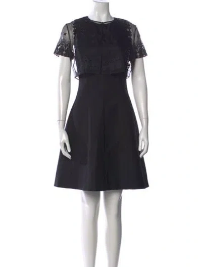 Pre-owned Dior Virgin Wool Knee-length Dress In Black