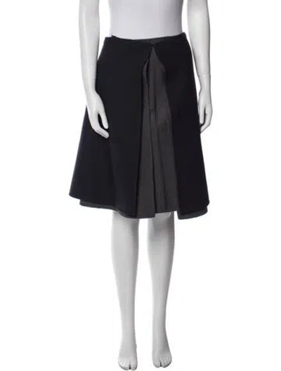 Pre-owned Dior Virgin Wool Knee-length Skirt In Black