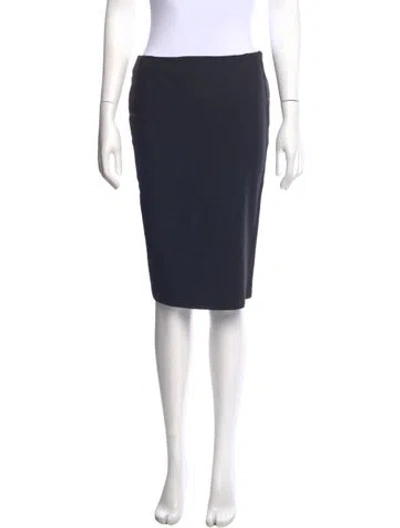 Pre-owned Dior Virgin Wool Knee-length Skirt In Blue