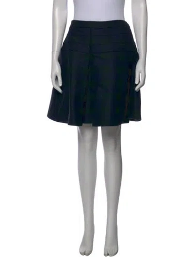 Pre-owned Dior Virgin Wool Knee-length Skirt In Blue