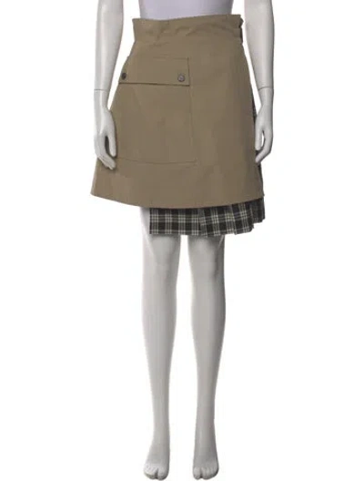 Pre-owned Dior Virgin Wool Knee-length Skirt In Neutral