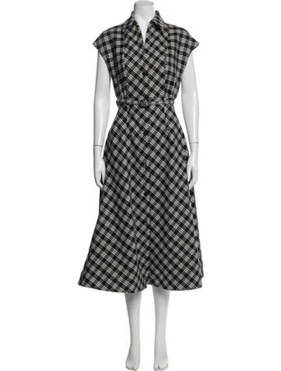 Pre-owned Dior Virgin Wool Long Dress In Black
