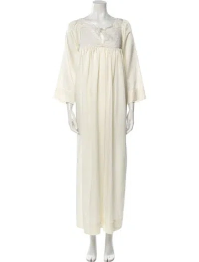 Pre-owned Dior Virgin Wool Long Dress In Neutral