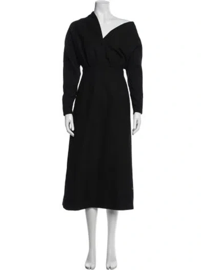 Pre-owned Dior Virgin Wool Long Dress W/ Tags In Black