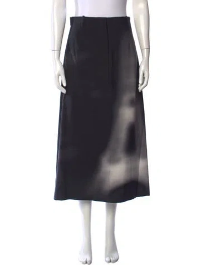 Pre-owned Dior Virgin Wool Long Skirt In Black