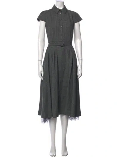 Pre-owned Dior Virgin Wool Midi Length Dress In Black