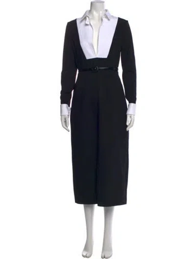Pre-owned Dior Virgin Wool Midi Length Dress W/ Tags In Black