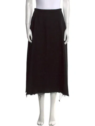 Pre-owned Dior Virgin Wool Midi Length Skirt In Black