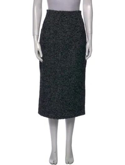 Pre-owned Dior Virgin Wool Midi Length Skirt In Black