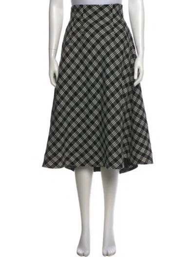 Pre-owned Dior Virgin Wool Midi Length Skirt In Black