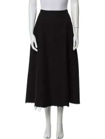 Pre-owned Dior Virgin Wool Midi Length Skirt In Black