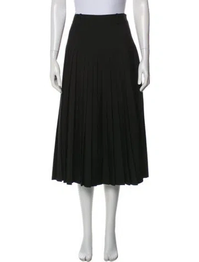 Pre-owned Dior Virgin Wool Midi Length Skirt In Black