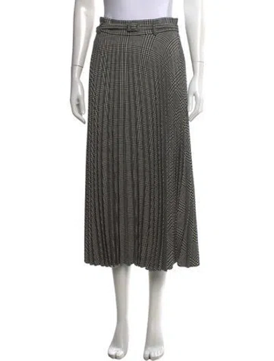 Pre-owned Dior Virgin Wool Midi Length Skirt In Black