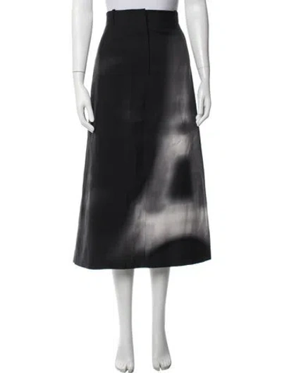 Pre-owned Dior Virgin Wool Midi Length Skirt In Black