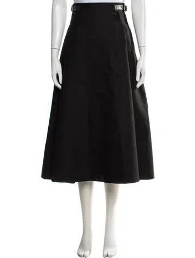 Pre-owned Dior Virgin Wool Midi Length Skirt In Black