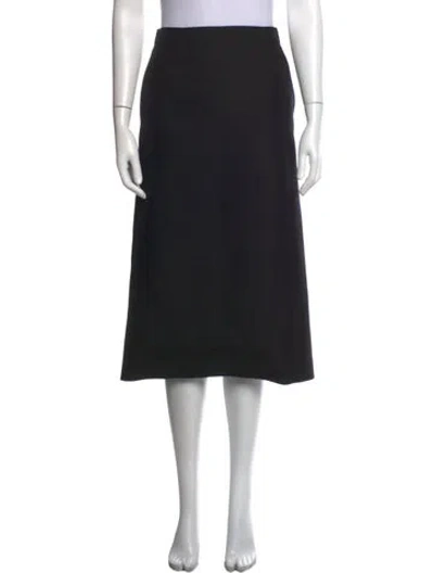 Pre-owned Dior Virgin Wool Midi Length Skirt In Black