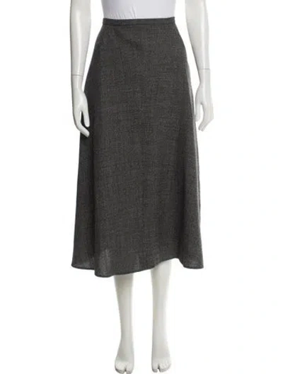 Pre-owned Dior Virgin Wool Midi Length Skirt In Gray