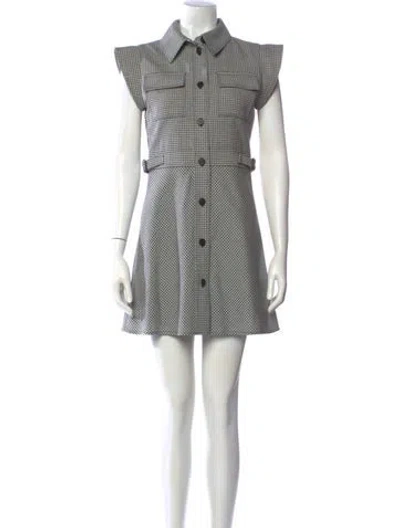 Pre-owned Dior Virgin Wool Mini Dress In Black