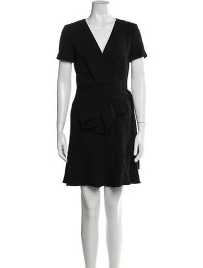 Pre-owned Dior Virgin Wool Mini Dress In Black