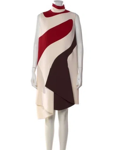 Pre-owned Dior Virgin Wool Mini Dress In Red