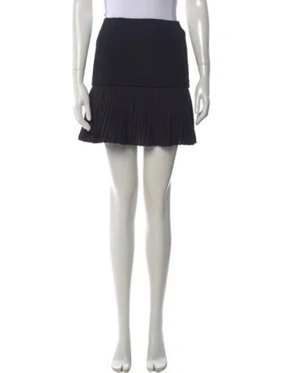 Pre-owned Dior Virgin Wool Mini Skirt In Black
