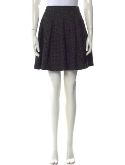Pre-owned Dior Virgin Wool Mini Skirt In Black
