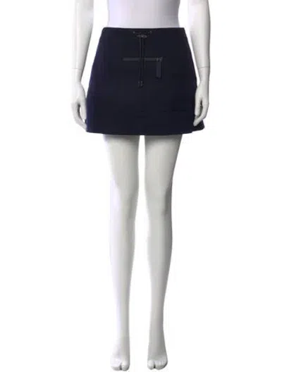 Pre-owned Dior Virgin Wool Mini Skirt In Black