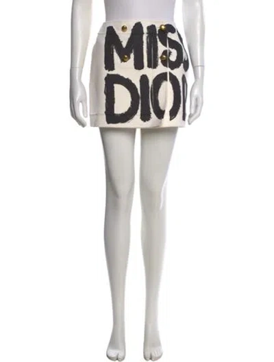 Pre-owned Dior Virgin Wool Mini Skirt In Blue