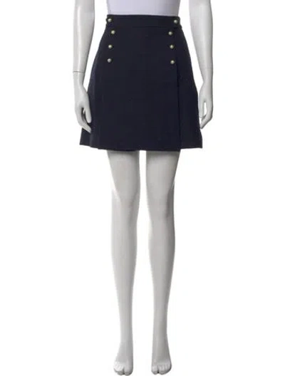 Pre-owned Dior Virgin Wool Mini Skirt In Blue