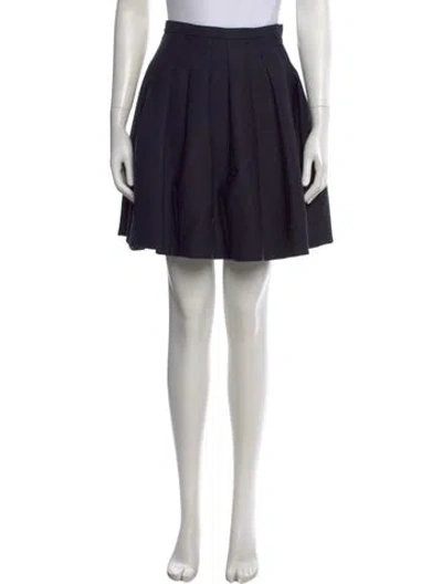 Pre-owned Dior Virgin Wool Mini Skirt In Blue
