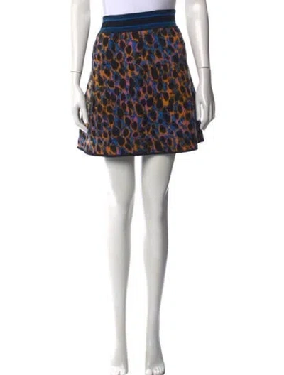Pre-owned Dior Virgin Wool Mini Skirt In Blue
