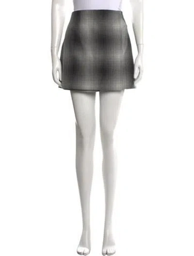 Pre-owned Dior Virgin Wool Mini Skirt In Grey