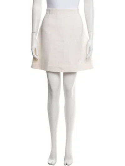 Pre-owned Dior Virgin Wool Mini Skirt In Neutrals