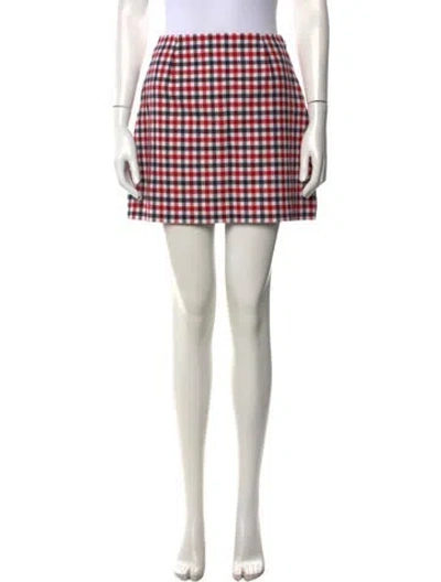 Pre-owned Dior Virgin Wool Mini Skirt In Red