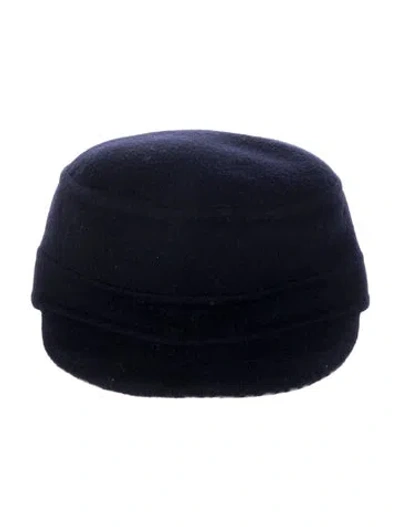 Pre-owned Dior Virgin Wool Newsboy Hat In Blue