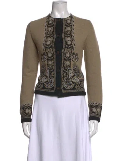 Pre-owned Dior Virgin Wool Patterned Sweater In Black/neutrals