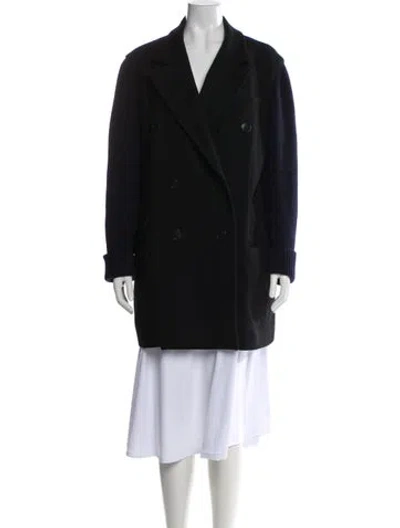 Pre-owned Dior Virgin Wool Peacoat In Black