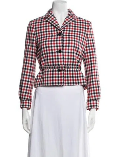 Pre-owned Dior Virgin Wool Plaid Print Blazer In Black
