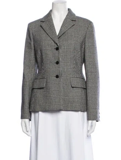 Pre-owned Dior Virgin Wool Plaid Print Blazer In Multicolor